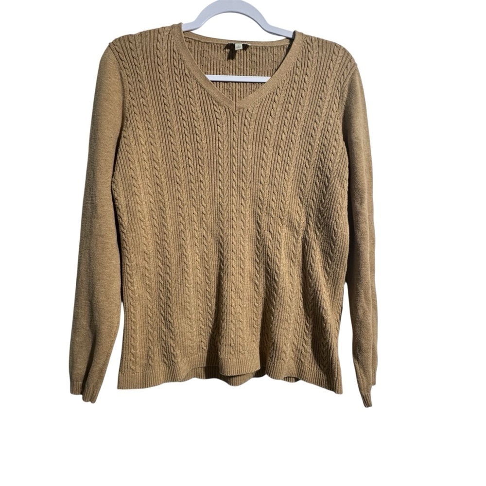 Talbots 100% Cotton Cable Knit Sweater – Size L - Closet Staple Classic Soft